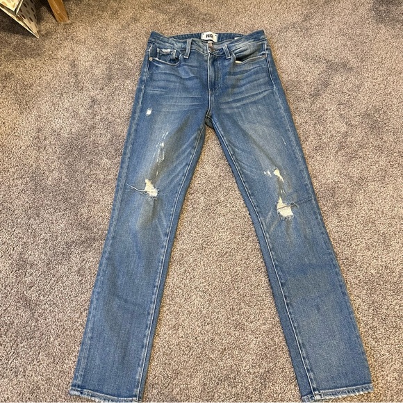 Paige Hoxton Ankle Peg Kayson Distress High Rise Medium Wash Jean - Picture 5 of 8